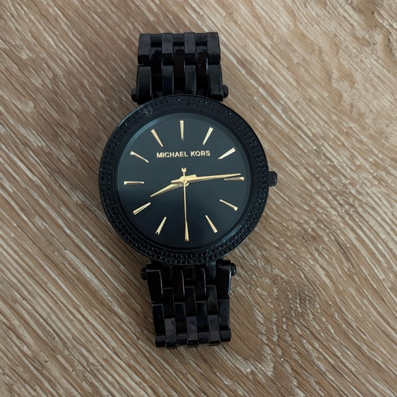 Michael Kors Accessories - Michael Kors Black Watch with Gold Details